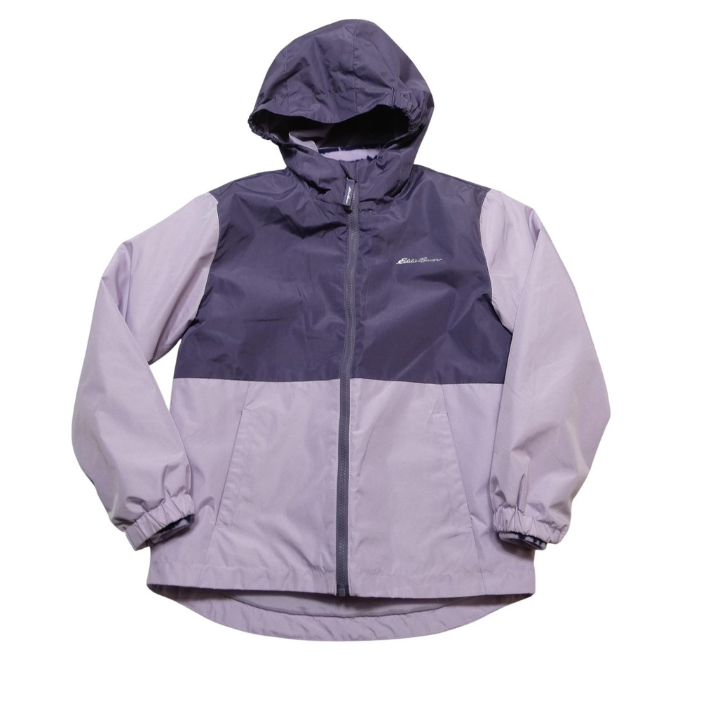 Eddie Bauer Jacket Kids Medium 10/12 Purple 3-in-1 Hooded Fleece Lined Winter